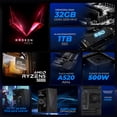 thumbnail image 3 of Computadora Escritorio Completa Xtreme PC Gaming AMD Radeon Vega Renoir Ryzen 5 5600G 32GB SSD 1TB Monitor 23.8 75Hz WIFI Black gaming ligero, oficina, estudio y hogar, 3 of 6