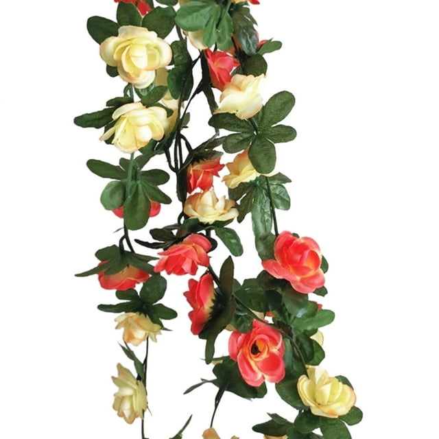 Fiudx Guirnalda de Flores, Rosas Artificiales Colgantes, Diseño Denso Bicolor, Decoración de Arco para Bodas, Fiestas, Fácil Instalación, 45 Cabezas de Flores, Peso Ligero de 40 G, 1 Juego