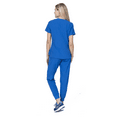 thumbnail image 4 of Elements Select ES2956 Women's Mock Wrap Scrub Top and Jogger Scrub Set Royal Large, 4 of 7