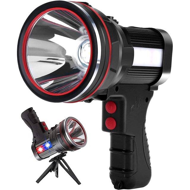 IBAOIBAOLEA A Rechargeable Spotlight Super Bright IBAOLEA D Tactical Flashlight 6000 High Lumens Spot Light Waterproof Handheld Searchlight 10000mAh Power Bank,6 Lights Modes for Home and Outdoor - -