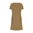 thumbnail image 4 of Ahabrexf Womens Short Sleeve Midi Dress Casual Plain V Neck Tshirt Dresses Beach Sundress, 4 of 4