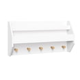 thumbnail image 1 of Kids Catch-All Wall Shelf with Bookrack and Hooks – White, 1 of 6