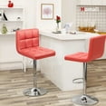thumbnail image 2 of Homall Bar Stools Set of 2 Modern PU Leather Counter Square Height Adjustable Swivel Barstools with Back for Kitchen, Bar, Red, 2 of 8