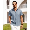 thumbnail image 3 of Camisa Alimens & Gentle Linen de manga corta con botones para hombre, 3 of 5