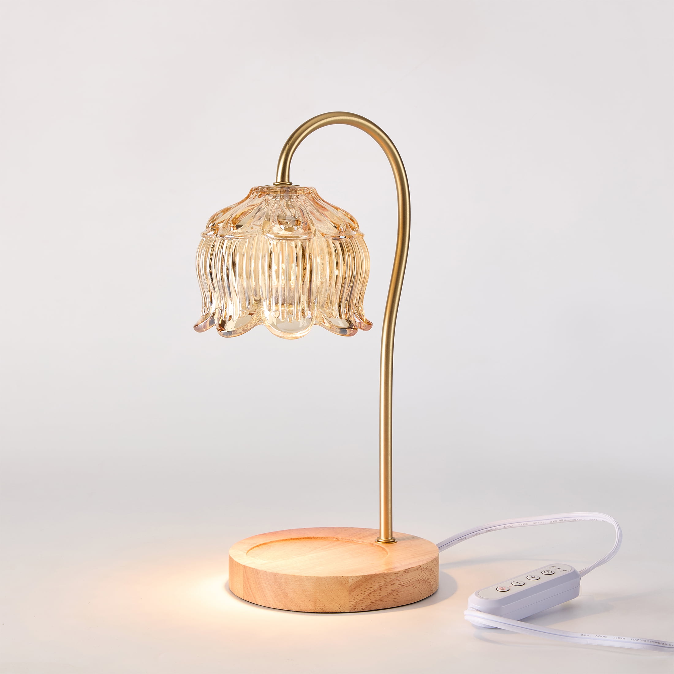 Home Decor Collection Amber 13" Candle Warmer Lamp with Adjustable Brightness