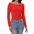 thumbnail image 3 of oqasdz Women Sweaters Off The Shoulder Long Sleeve Sweaters Basic Tops Going Out Cute Fall Winter Warm Fashion Casual Loose Fit, 3 of 6