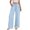 Light Blue, variant on Vivianyo HD Women's Solid Pleated Button Pocket Wide Leg Casual Long Pants, Womens Summer Lightweight Drawstring Waist Full Length Trousers for Travel Vacation Daily Wear, Sizes S-2XL