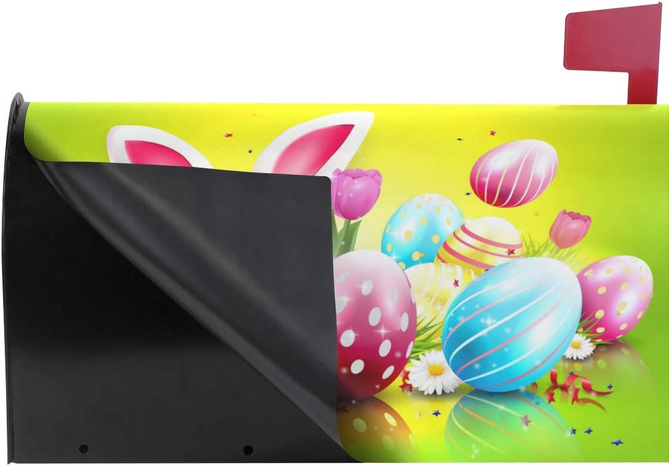 Easter Greeting Magnetic Mailbox Cover MailWraps Garden Yard Home Decor for Outdoor Standard Size-18"x 20.8"