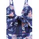 thumbnail image 4 of ABPHQTO Vestido largo de mujer con nudo en el busto y estampado floral azul con abertura, 4 of 5
