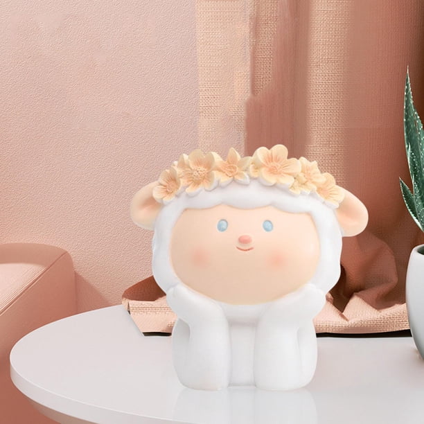Jarrón de Mesa de Estilo Nórdico para Interiores Y Exteriores con Orificio de Drenaje Arreglo Floral de Bonsái Portalápices de Resina , oveja BLESIY florero