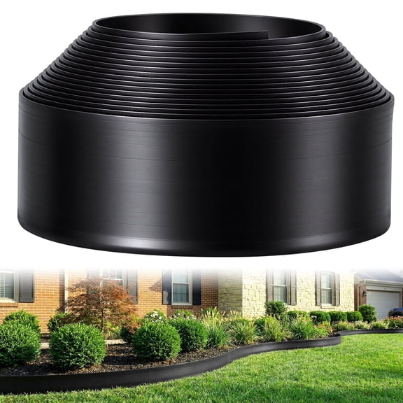 GOTGELIF Landscape Edging 4inch Tall, 40ft No-Dig Landscape Edging Border with 50/120 Spikes Plastic Garden Edging for Landscaping