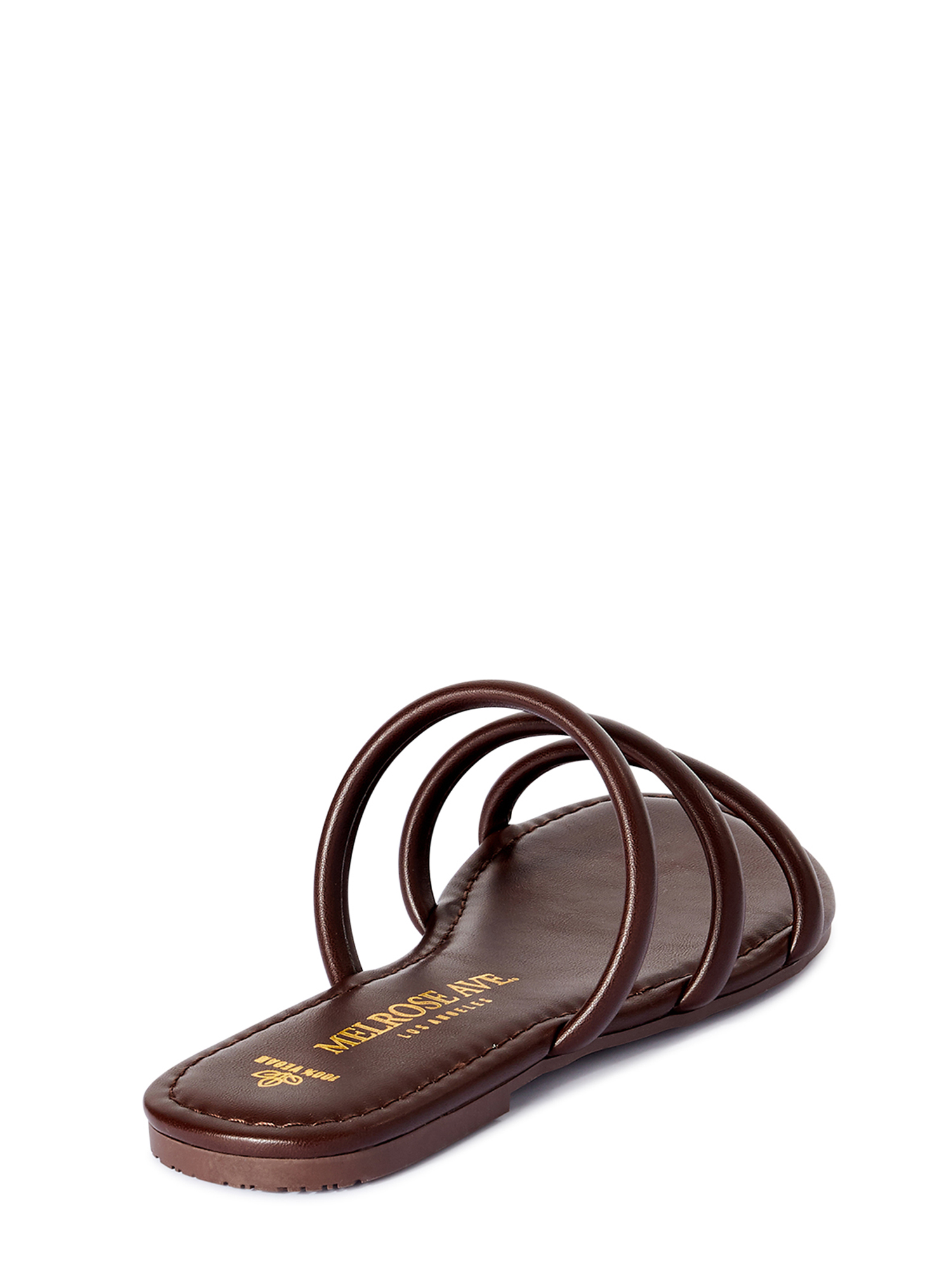 Melrose Ave Women's Faux Leather Three Strap Slide Sandals - image 3 of 6