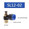 thumbnail image 2 of 1 Piece Fast Connection Pneumatic Fitting M5" 1/8" 1/4" 3/8" 1/2 Air Speed Regulating Valve Throttle Valve SL 4 6 8 10 12mm, 2 of 7