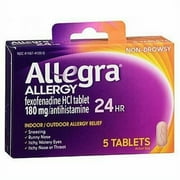 Allegra Allergy Non-Drowsy 24hr Indoor & Outdoor Allergies HCI 5 ct, 3-Pack