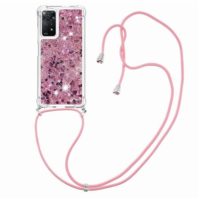 Funda FOXDOCK para Xiaomi Redmi Note 11 Pro 4G/5G con Cuerda Ajustable, Brillo Líquido, Protección Antigolpes y Lente – Ideal para Regalo