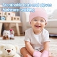 thumbnail image 4 of FOREEMME Baby Beanies for Boys Girls Newborn Baby Hat with Mittens Cute Cotton Hospital Hats for 0-6 Months, 4 of 6