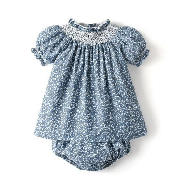2023 Boutique Children Kids Mathcing Clothes Brother Sister Baby Holiday Outfits Girls Smocking Dress Skirts Baby Rompers