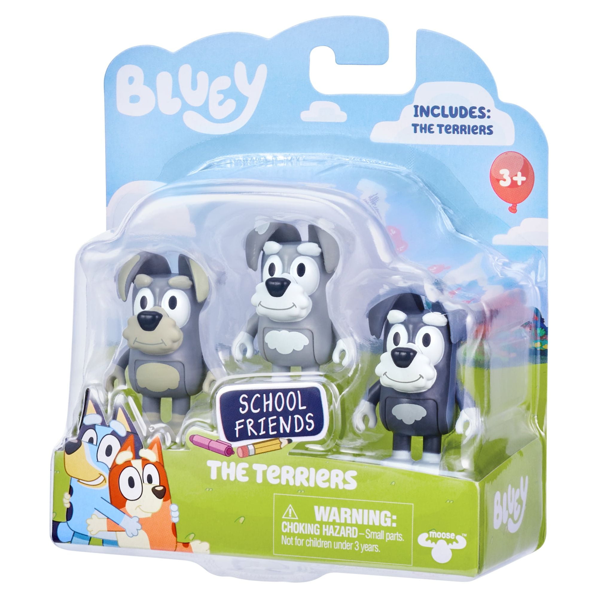 Bluey School Friends 2-Packs: The Terriers, 2.5 inch figures with accessories , Preschool, Ages 3+