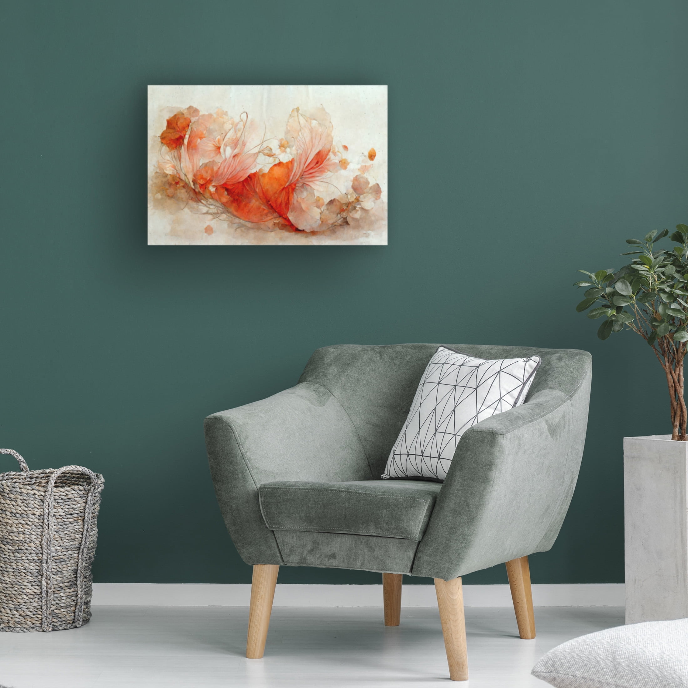 Canvas Wall Art - Treechild 'Persian Red Flowers' Wall Art for Living Room, Bedroom, or Office D?cor by Trademark Fine Art - 24 x 16 Inches