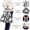 thumbnail image 5 of 5 Pack Foldable Shopping Bag,Black Halloween White Ghosts Reusable Grocery Bags with Pockets,Large Reusable Tote Bags with Handles Waterproof & Lightweight, 5 of 6