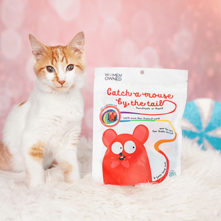 Cat in the Box Catch a Mouse by The Tail Wool Cat Mouse Toy with a
