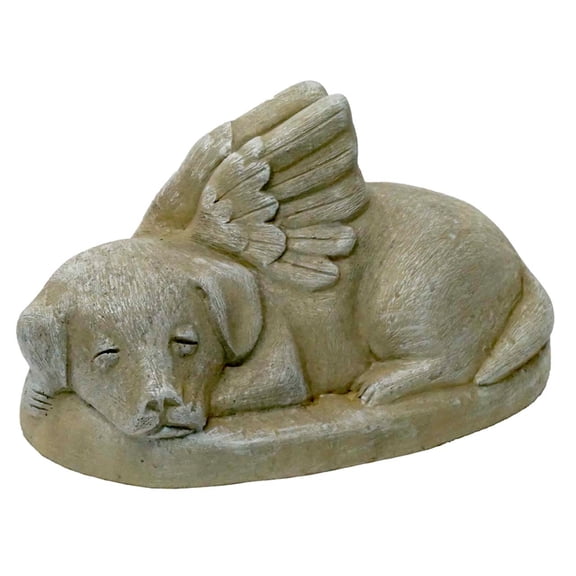 Solid Rock Stoneworks Dog Memorial Statue- 5in Tall- Desert Sand Stain