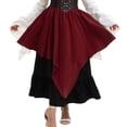 thumbnail image 2 of Bovxnpu Women Skirt Women's Medieval Corset High Waist Asymmetric Skirt Renaissance Role Play Skirt Halloween Party Witch Costumes Beach Vacation Summer Outfits, 2 of 5