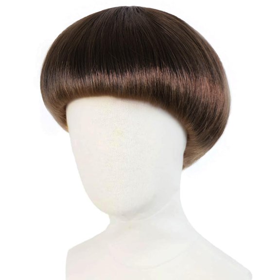 JOFMWIX Short Mushroom Head Wig, Men's Bob Wig | + Hairnet, Short Fun Wig, Men's Costume, 60s/70s Bob with Bangs, Women's Halloween Party Costume