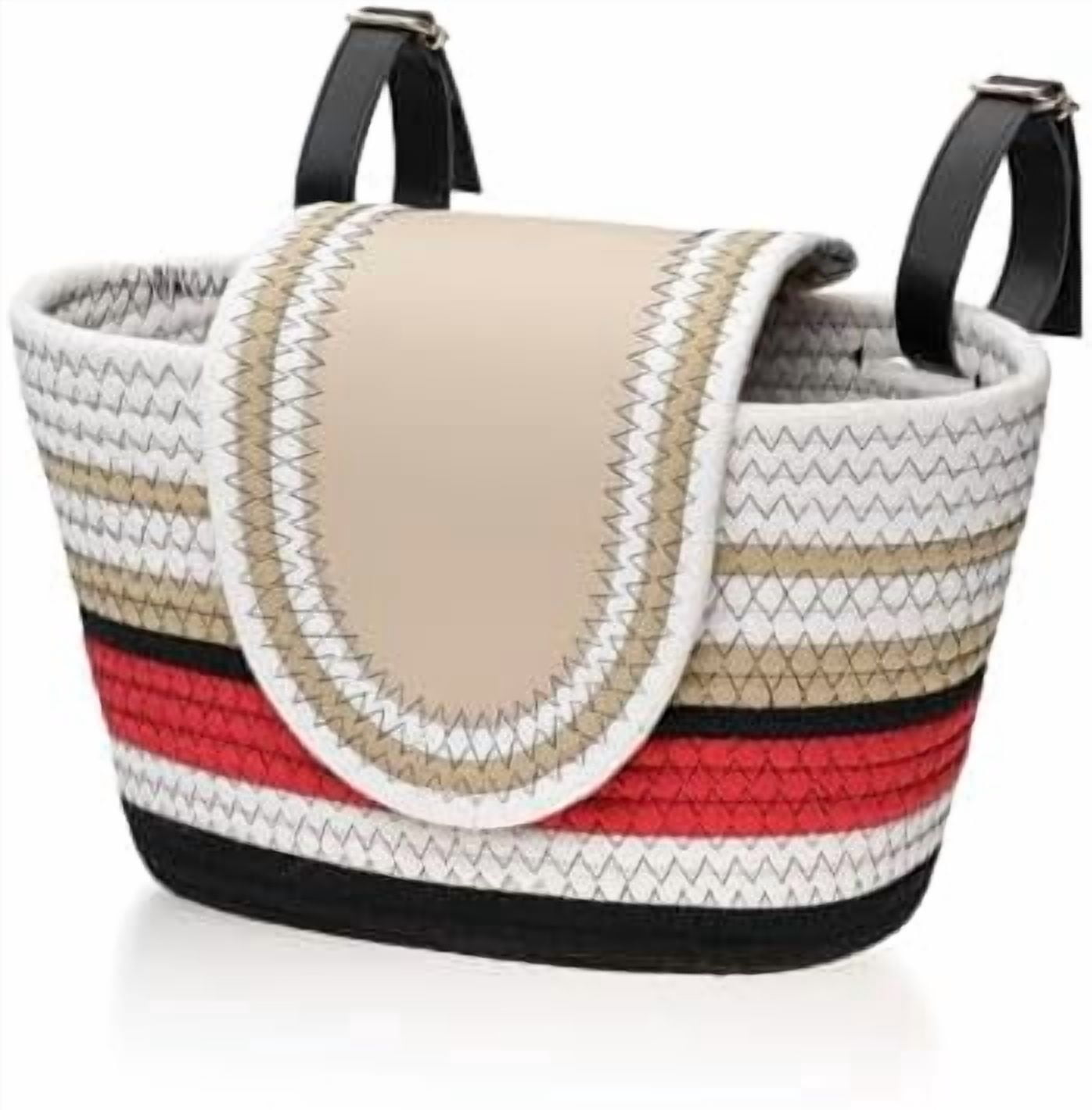 Handmade Bike Basket Front, Woven Bicycle Baskets for Adult Bikes, Rustic Detachable Handlebar Basket with Lid, Adjustable Leather Straps