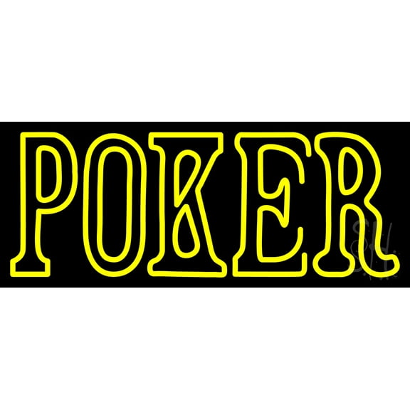 Poker LED Neon Sign 13 x 32 - inches, Black Square Cut Acrylic Backing, with Dimmer - Bright and Premium built indoor LED Neon Sign for wall décor, arcarde, and storefront.