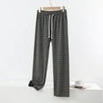 thumbnail image 2 of Plaid Pants Women Flannel Pajama Bottom Fall Winter Warm Soft Fleece Drawstring Elastic Waist Straight Leg Pocket Long Pants Loungewear, 2 of 6