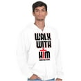 thumbnail image 3 of Walk With Him Jesus Christ Faith Zip Up Hoodie Men's Women's Brisco Brands S, 3 of 6
