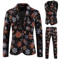 thumbnail image 3 of guisaled Christmas Mens Suits 3 Piece Slim Fit Dressy Party Suit One Button Cute Xmas Holiday Printed Jackets Vest Pants Suits Outfits, 3 of 9