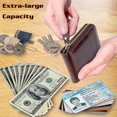 thumbnail image 3 of Wallet Admetus para hombre, de piel auténtica, corta con cremallera, pliegue, 3 of 7