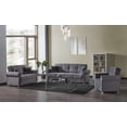 thumbnail image 3 of Ottomanson Convertible Accent Armchair with Hidden Storage, Firm Comfort Seating, Gray, 3 of 3