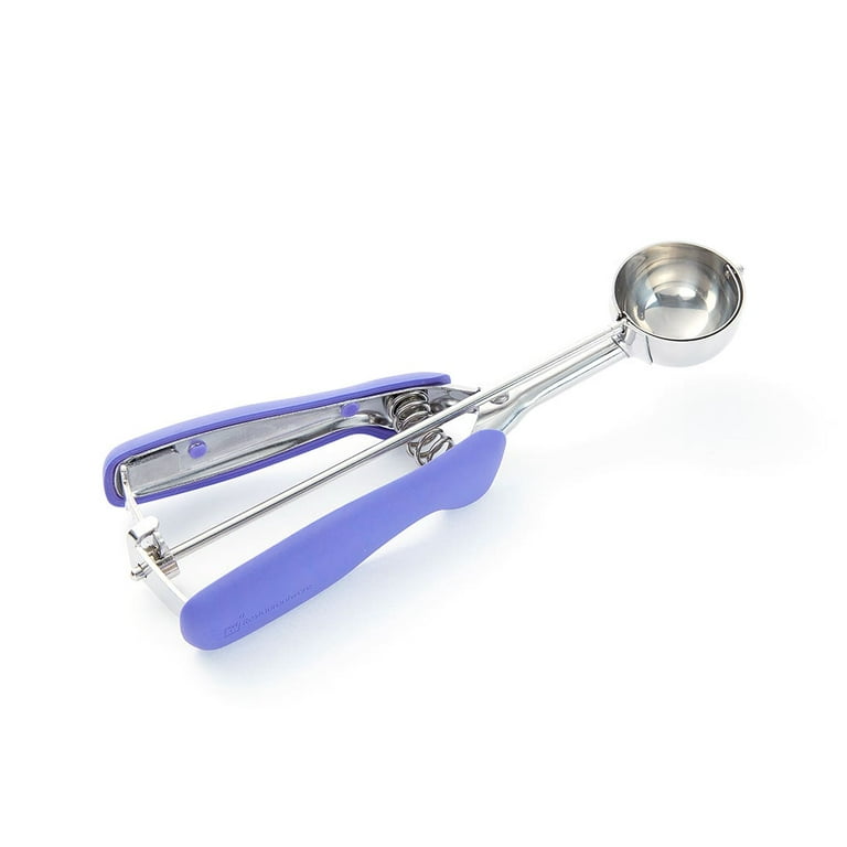 Comfy Grip 0.86 oz Stainless Steel #40 Portion Scoop - with Purple