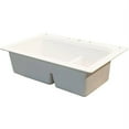 thumbnail image 3 of Transolid Radius 33in x 22in silQ Granite Drop-in Double Bowl Kitchen Sink with 4 CABF Faucet Holes, In White, 3 of 4