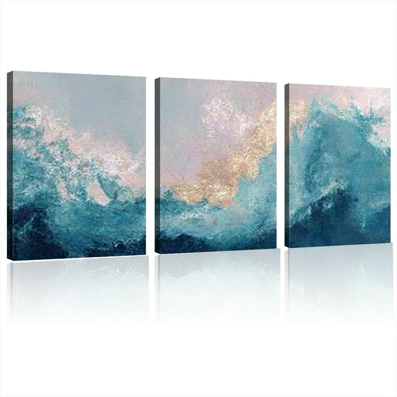 2D Flat Room Decor Wall Paintings Decor for Living Room Abstract Wall Art Thick Decor Art Work Personalized Canvas Pictures Living Room Decorations 12x16inchx3pcs