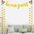 thumbnail image 6 of MLINS Yellow Paper Engagement Decor Banner for Party with Rose Design and Round Pieces 1 String Roses 2 Strings 2Meter Round, 6 of 8