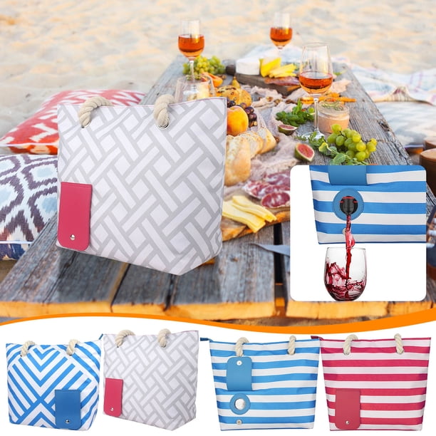 Xihbxyly Bolsa de Vino Navideña, con Tecnología de Aislamiento Térmico, Portátil para Picnic En La Playa, Elegante Almacenamiento Al Aire Libre, Versátil para Vino y Bebidas, Material Duradero, 1 Uni