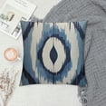 thumbnail image 2 of COMIO  Boho Moorish Style Farmhouse Sofa Pillowcase Blue Grey Kilim Turkish Ikat White Cushion Cover Traditional Chinese Chinoiserie Pillowcases with Zipper for Sofa Couch, 2 of 5