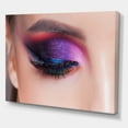 thumbnail image 3 of Designart ' Bright Eye Makeup In Luxurious Blue And Pink Shades ' Modern Canvas Wall Art Print, 3 of 4