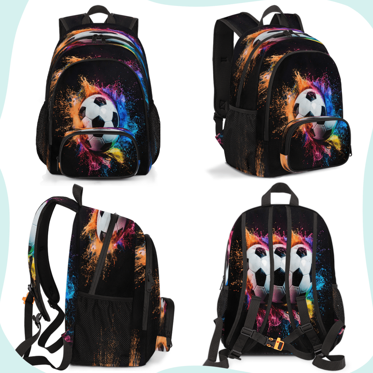 Herdesigns Sport Soccer Laptop Backpack for Women Men, Work Computer Backpacks, 18.3 Inch Large Computer Nurse Teacher Bags Travel Casual Daypack