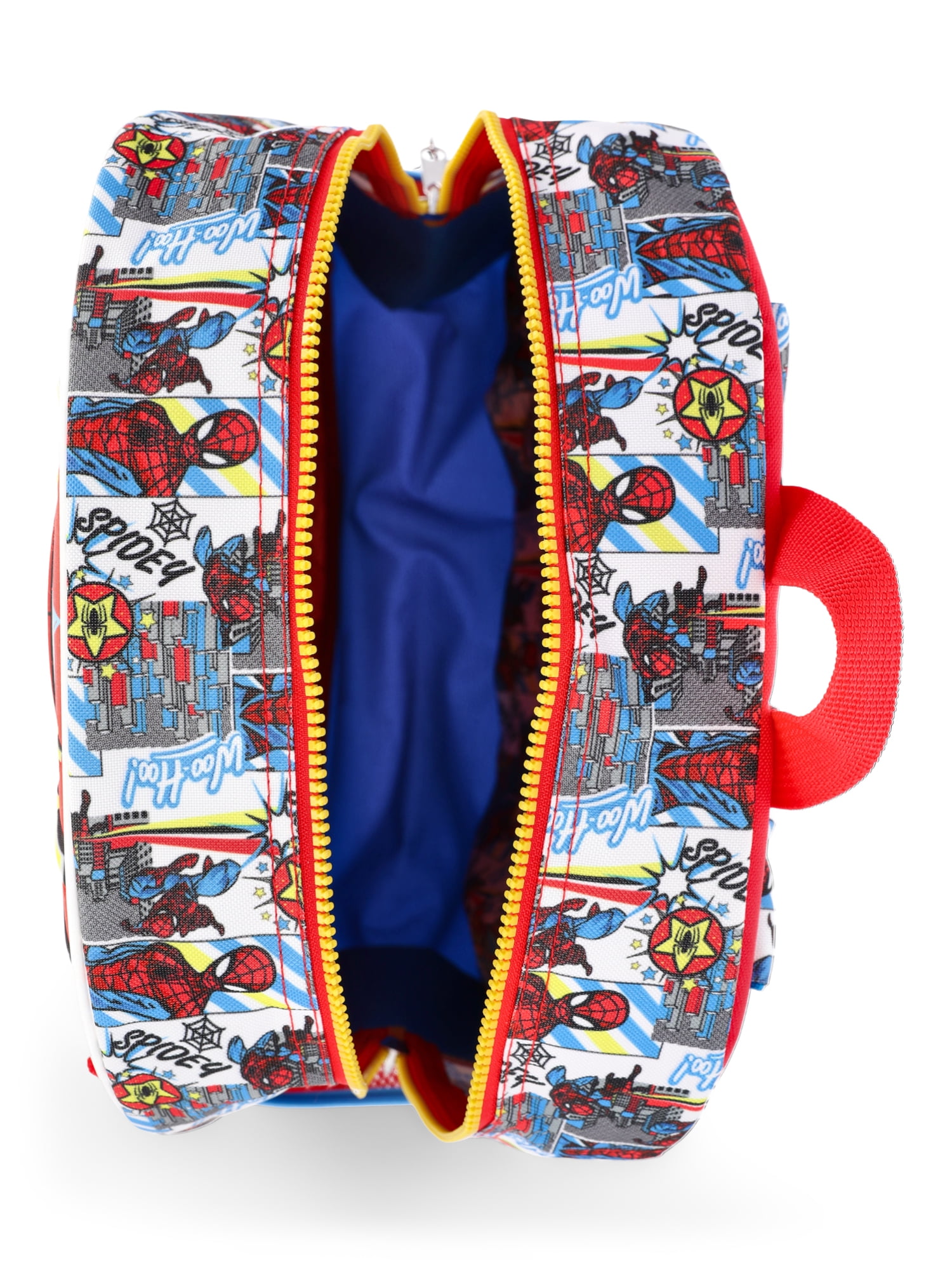 Marvel Spider-Man Boys 17" Backpack, Lunch Kit, Zip Case, Keychain and Water Bottle 5-Piece Set, Red