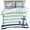 Aqua, variant on 3 Piece Anchor Aqua Duvet Cover Set Full Size, Microfiber Comforter/Quilt Cover with Corner Ties and 2 Pillowcases, Modern Navy Blue White Striped Nautical All Season Soft Bedding with Zipper Closure