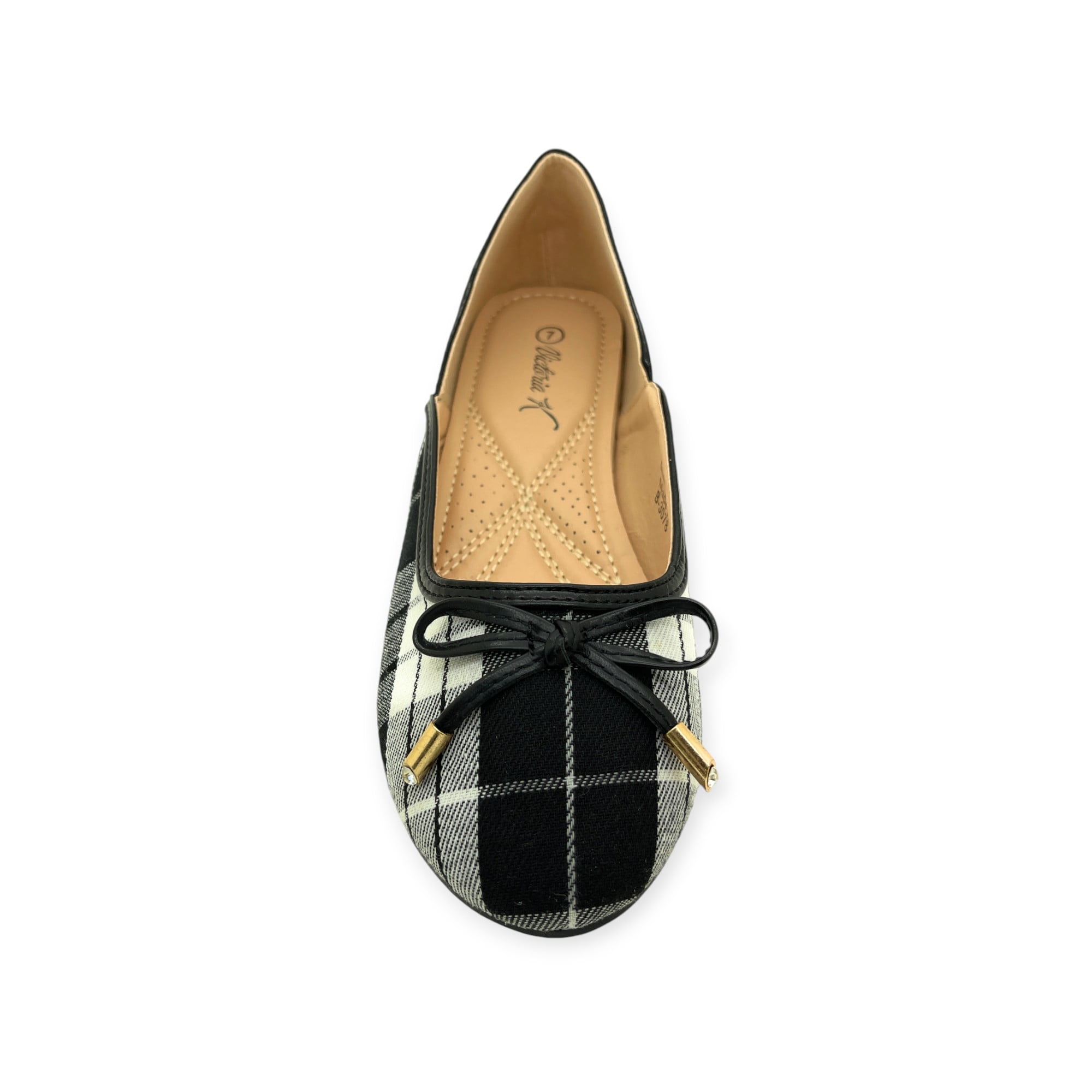 Victoria K Women's Ruffle With Gold Studs Ballerina Flats