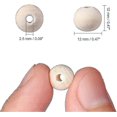 thumbnail image 3 of 500 Uds. Cuentas de madera de 12mm para manualidades, cuentas de madera redondas naturales sin terminar usadas, 3 of 3