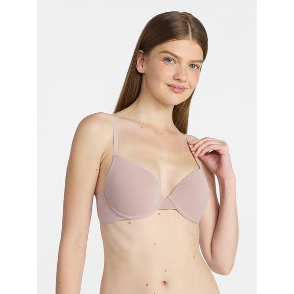 No Boundaries Women’s Smooth Micro Push Up Bra, Sizes 34AA-42DD