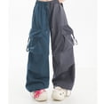 thumbnail image 5 of Sevevn Women's Lightweight Patchwork Cargo Joggers Color Block Streetwear Pants Drawstring Waist with Cargo Pockets Loose Fit Everyday Casual Outfits, 5 of 7