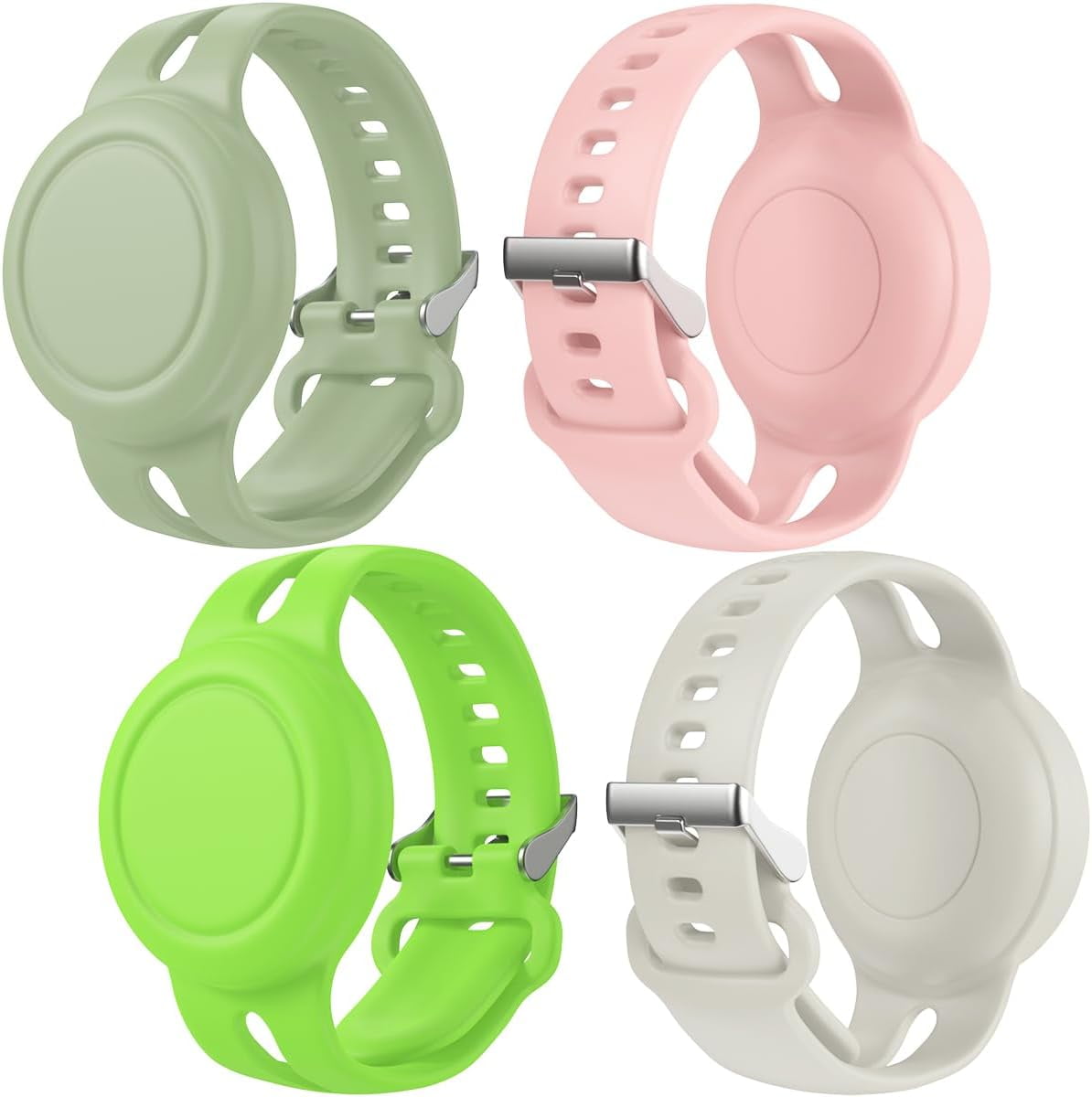 4 Pack Airtag Bracelet for Kids Waterproof, Silicone Wristband Full